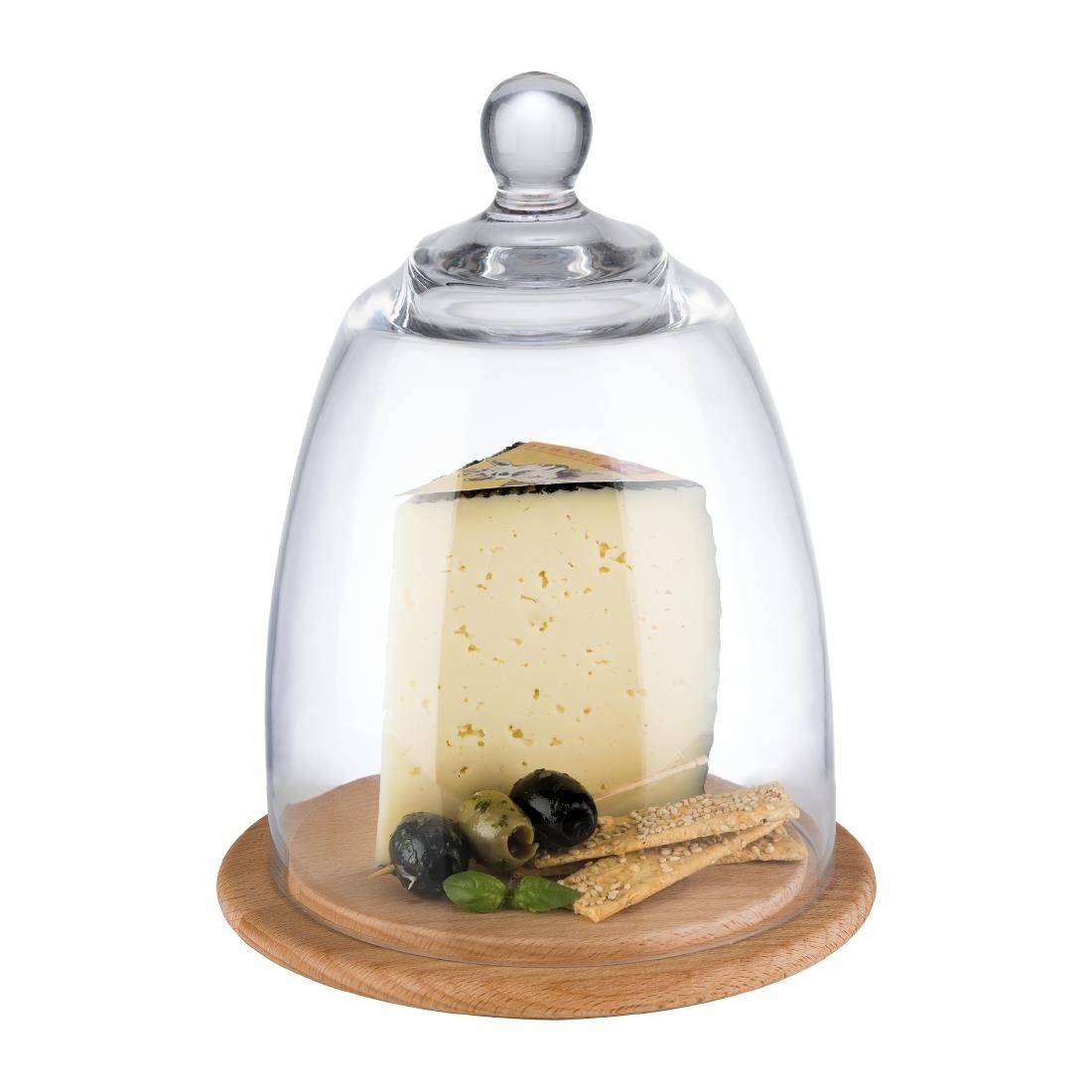 aps serveerplank met glazen cloche 185mm APS serveerplank met glazen cloche 185mm
