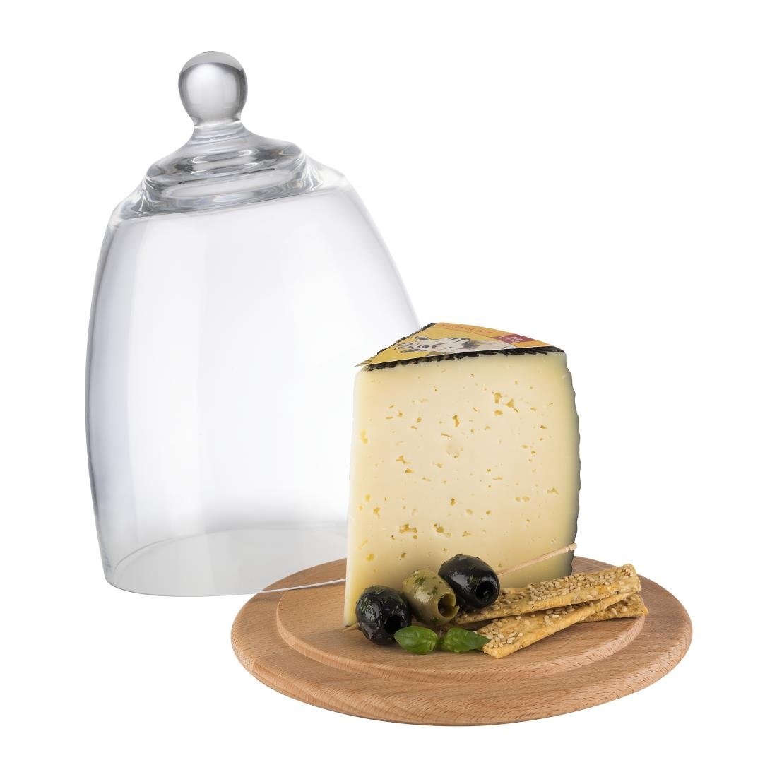 aps serveerplank met glazen cloche 185mm APS serveerplank met glazen cloche 185mm