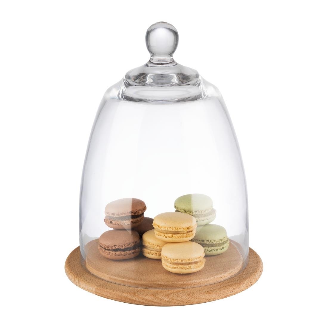 aps serveerplank met glazen cloche 185mm APS serveerplank met glazen cloche 185mm