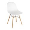 Bolero Arlo polypropyleen stoelen met houten poten wit (2 stuks)