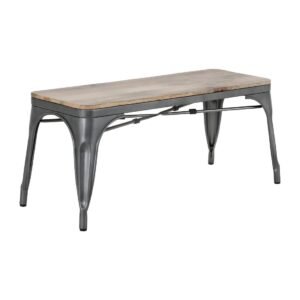 Bolero Bistro Bank Met Mangohout En Donkergrijze Poten 1000mm (2 stuks)