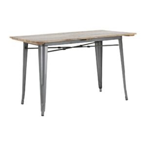 Bolero Bistro Eettafel Met Lattenblad Van Mangohout En Donkergrijze Poot 1200mm