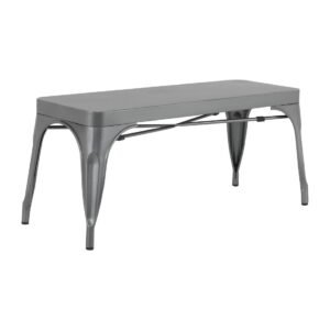 Bolero Bistro Metalen Bank Donkergrijs 1000mm (2 stuks)