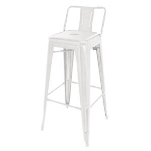 Bolero Bistro Stalen Hoge Kruk Met Rugleuning Wit (4 Stuks)