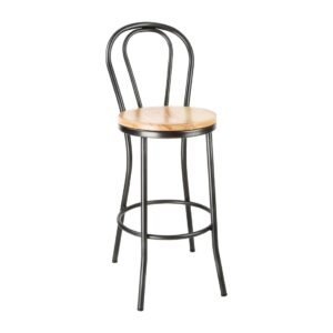 Bolero Clarisse hoge kruk metallic grijs, 1 stuks