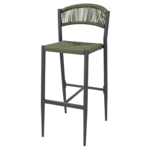 Bolero Eden PE gevlochten rattan outdoor barkrukken groen (2 stuks)