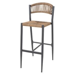 Bolero Eden PE gevlochten rattan outdoor barkrukken naturel (2stuks)