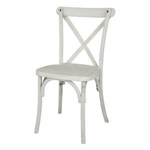 Bolero Manhattan Kruisrugleuning Resin Stoelen Limewash (4 stuks)