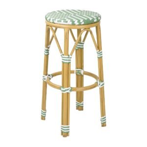 Bolero Parijse Stijl PE Rattan Barkrukken Licht Groen (2 Stuks)