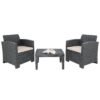 Bolero Pp Fauteuil En Tafel Rieten Set Grijs