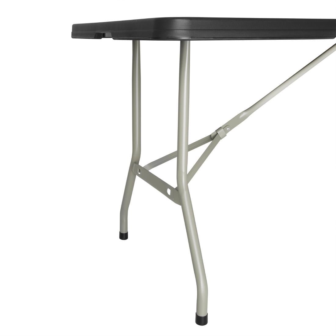 bolero rechthoekige centraal opvouwbare tafel 6ft zwart Bolero Rechthoekige Centraal Opvouwbare Tafel 6ft Zwart