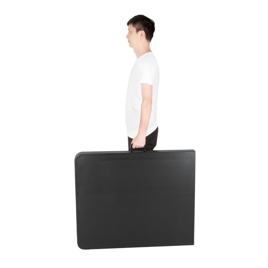 bolero rechthoekige centraal opvouwbare tafel 6ft zwart Bolero Rechthoekige Centraal Opvouwbare Tafel 6ft Zwart