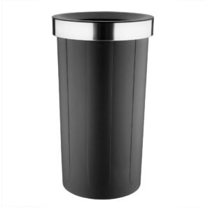 Bolero Ronde Zwarte Bak Met Open Deksel 60Ltr