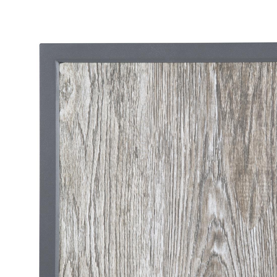 bolero tafelblad van gehard glas met houtnerfeffect voor buiten, grijze rand 700mm Bolero Tafelblad Van Gehard Glas Met Houtnerfeffect Voor Buiten, Grijze Rand 700mm