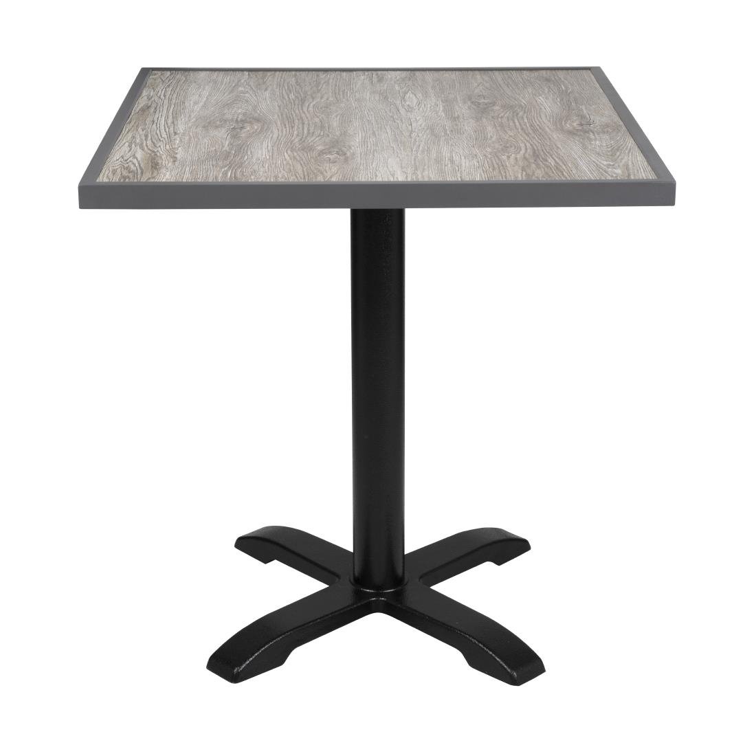 bolero tafelblad van gehard glas met houtnerfeffect voor buiten, grijze rand 700mm Bolero Tafelblad Van Gehard Glas Met Houtnerfeffect Voor Buiten, Grijze Rand 700mm
