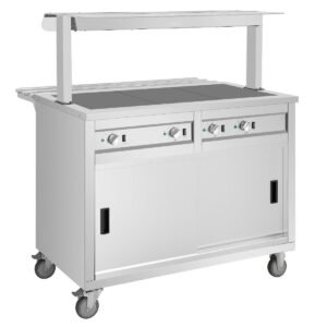 Buffalo mobiele uitgiftewagen met gesloten verwarmd blad 3x 1/1 GN