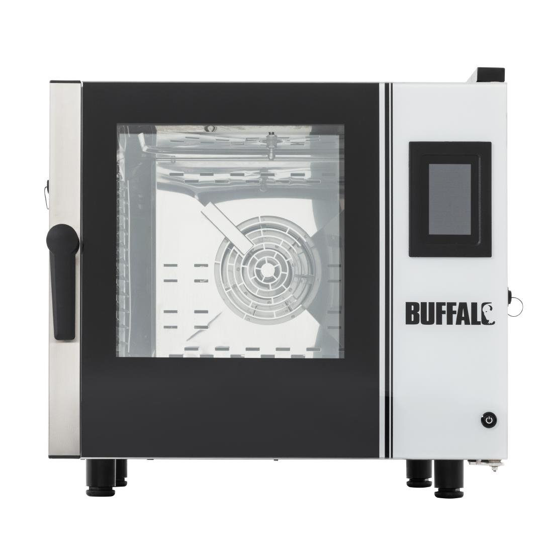 buffalo vrijstaande slimme touchscreen compacte combi oven 6 x gn 1/1 met installatiekit en afzuigkap Buffalo Vrijstaande Slimme Touchscreen Compacte Combi Oven 6 x GN 1/1 Met Installatiekit En Afzuigkap