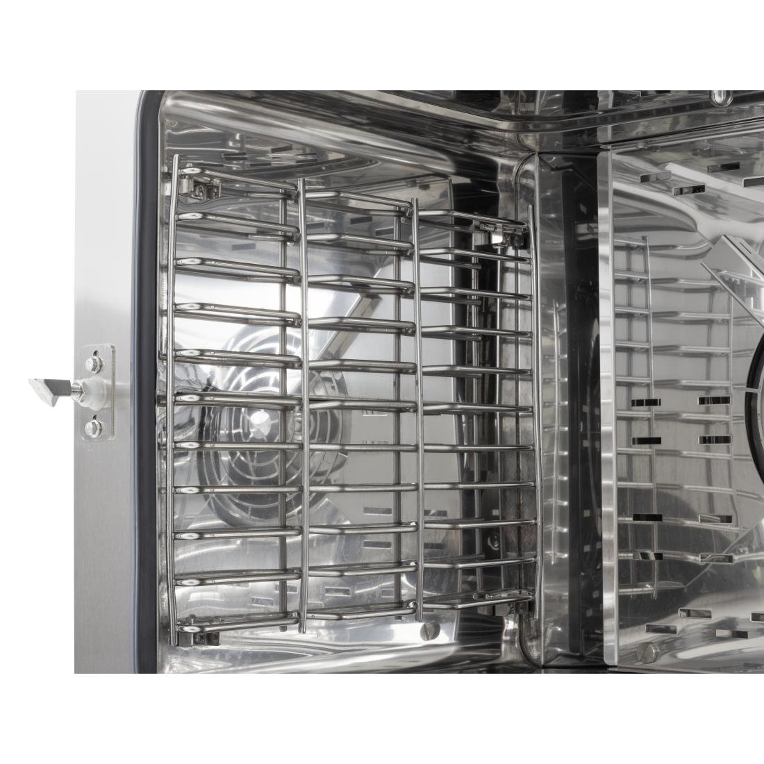 buffalo vrijstaande slimme touchscreen compacte combi oven 6 x gn 1/1 met installatiekit en afzuigkap Buffalo Vrijstaande Slimme Touchscreen Compacte Combi Oven 6 x GN 1/1 Met Installatiekit En Afzuigkap