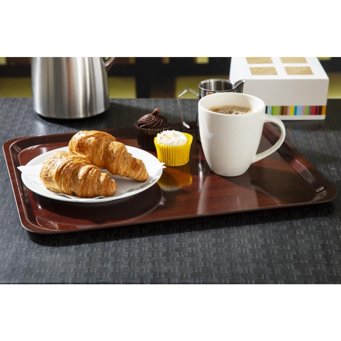 cambro capri gelamineerd dienblad mahonie 46x36cm Cambro Capri gelamineerd dienblad mahonie 46x36cm