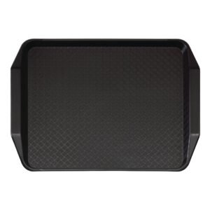 Cambro polypropyleen fastfood dienblad met handvatten zwart 43x30cm