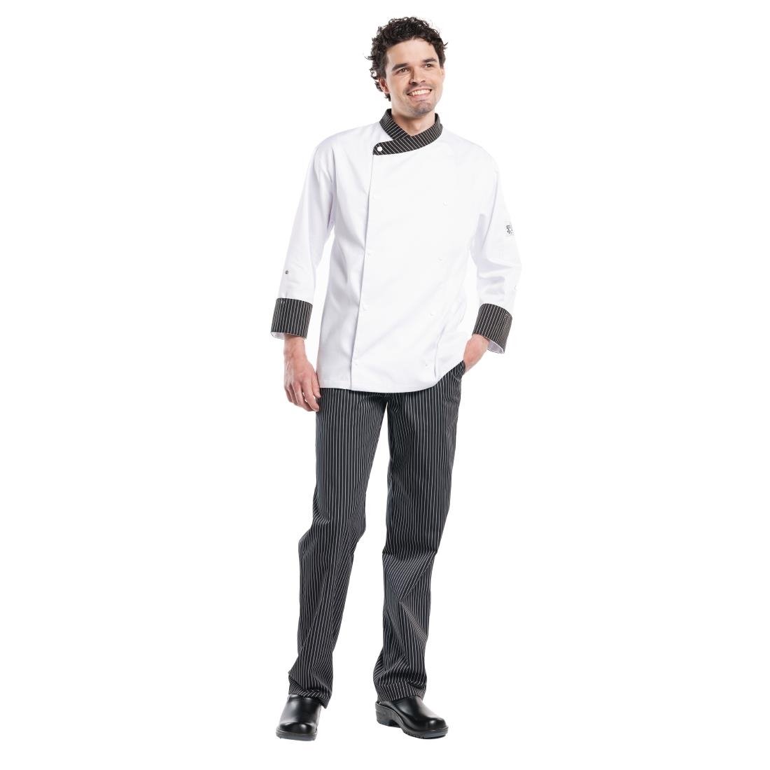 chaud devant ligne noir pantalon zwart wit gestreept 46 Chaud Devant Ligne Noir pantalon zwart-wit gestreept 46