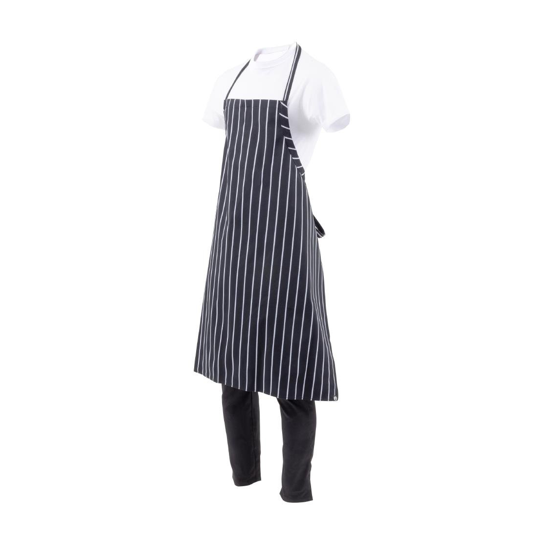 chef works premium geweven schort zwart wit gestreept Chef Works Premium geweven schort zwart-wit gestreept
