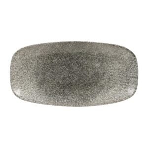 Churchill Raku Quartz Black Chefs Ovaal Bord 35.2 x 18.7cm (6 stuks)