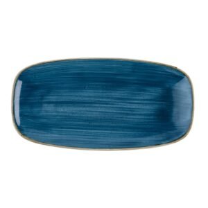 Churchill Stonecast Java Blue Chefs Ovaal Bord 35.2 x 18.7cm (6 stuks)