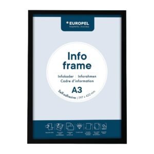 Europel Info Kader / Zelfklevende Set 2 Stuks A3 Zwart