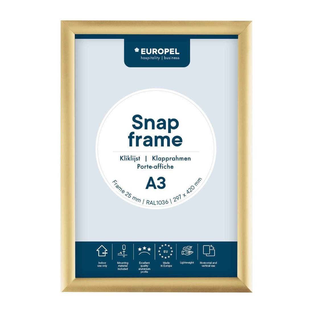 europel klemframe a3 25mm goud Europel Klemframe A3 25mm Goud