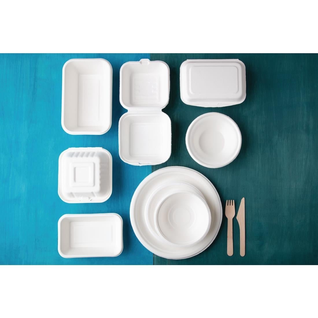 fiesta compostable bagasse maaltijddozen 182mm (250 stuks) Fiesta Compostable bagasse maaltijddozen 182mm (250 stuks)