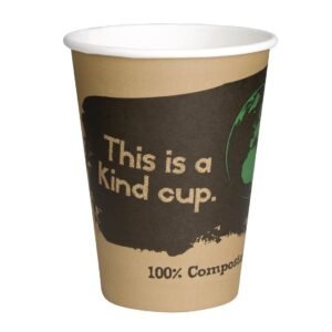 Fiesta Compostable composteerbare koffiebekers enkelwandig bruin 34cl (50 stuks)