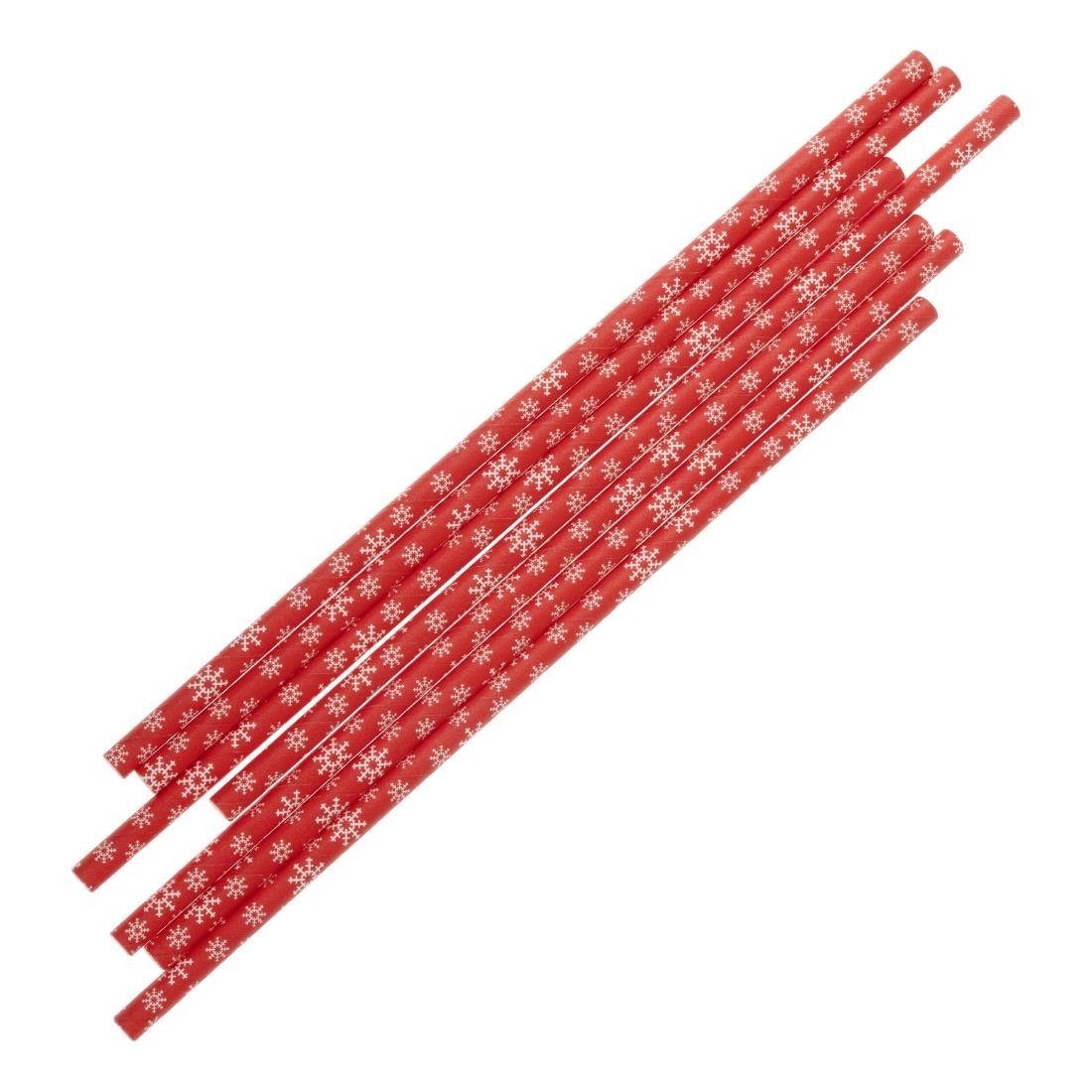 fiesta composteerbare sneeuwvlok papieren rietjes 210mm (250 stuks) Fiesta Composteerbare Sneeuwvlok Papieren Rietjes 210mm (250 stuks)