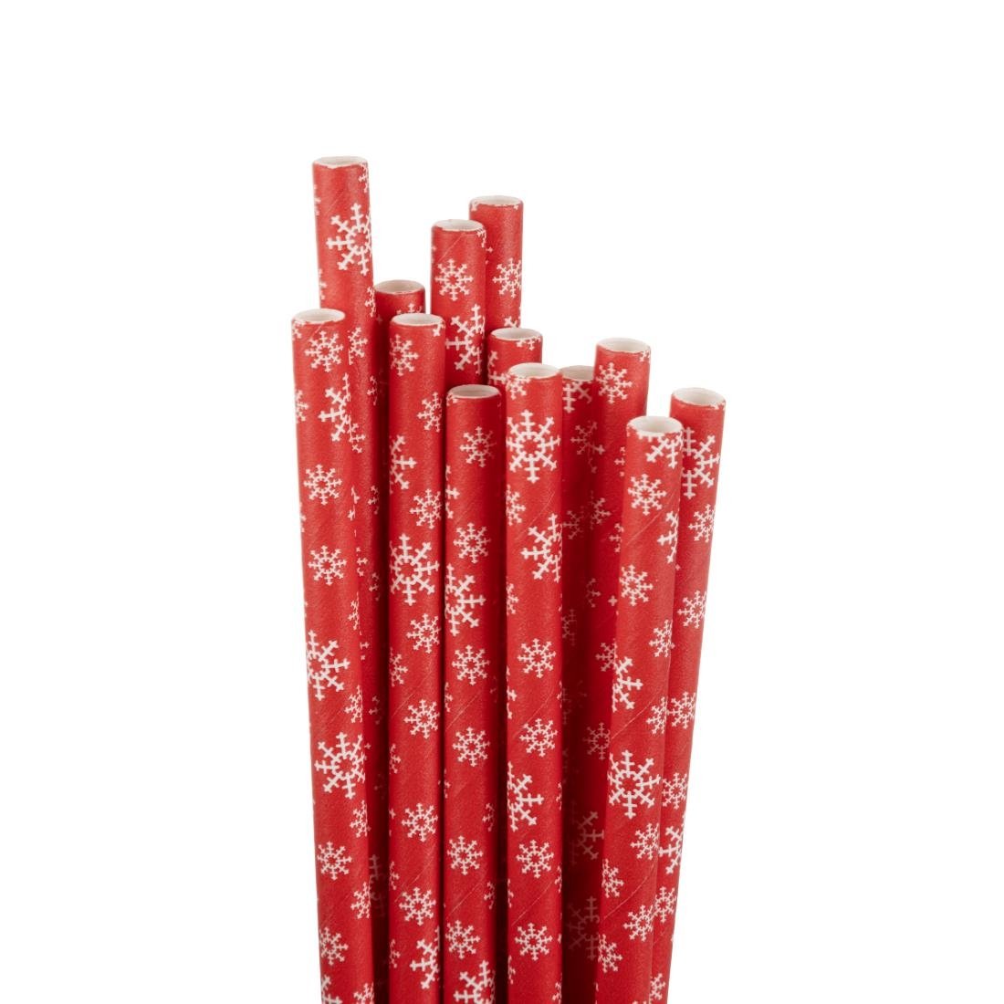 fiesta composteerbare sneeuwvlok papieren rietjes 210mm (250 stuks) Fiesta Composteerbare Sneeuwvlok Papieren Rietjes 210mm (250 stuks)