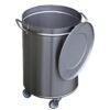 Gastro M RVS afvalemmer op wielen met deksel 90Ltr