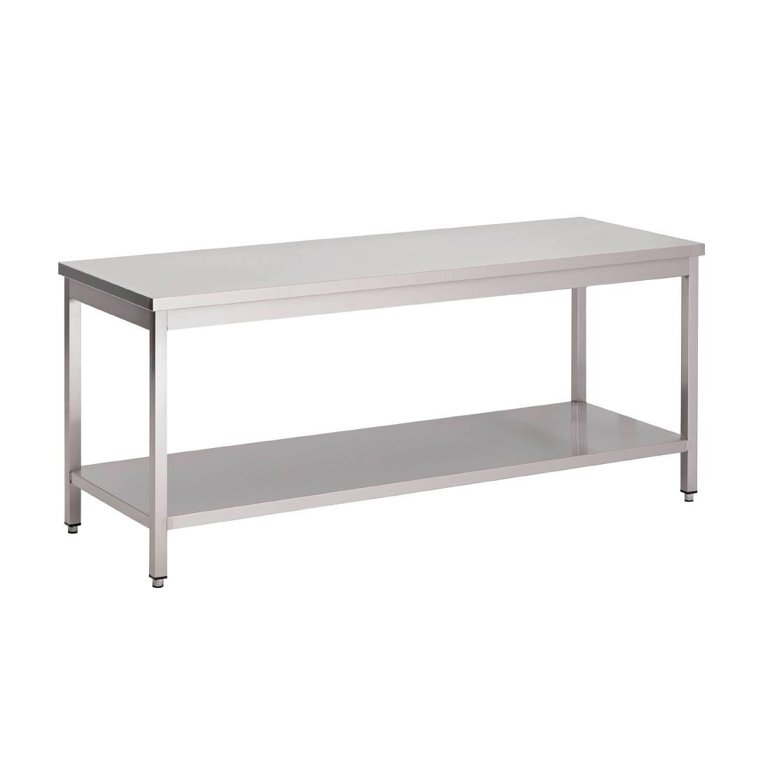 gastro m rvs werktafel met onderblad 85x160x70cm Gastro M RVS werktafel met onderblad 85x160x70cm