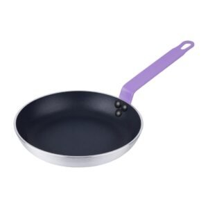 Hygiplas Aluminium Antiaanbak Teflon Platinum Plus Koekenpan met Paarse Handgreep 24cm