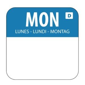 Hygiplas oplosbare blanco kleurcode voedseletiketten maandag (1000 stuks)