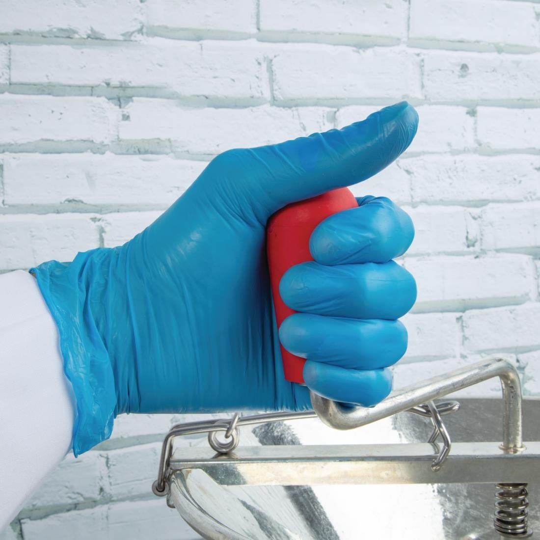 hygiplas poedervrije vinyl handschoenen blauw large (100 stuks) Hygiplas poedervrije vinyl handschoenen blauw Large (100 stuks)