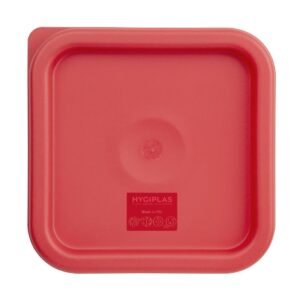 Hygiplas vierkant deksel rood klein