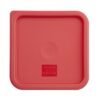 Hygiplas vierkant deksel rood medium