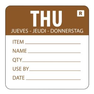 Hygiplas voedseletiketten kleurcode donderdag (500 stuks)