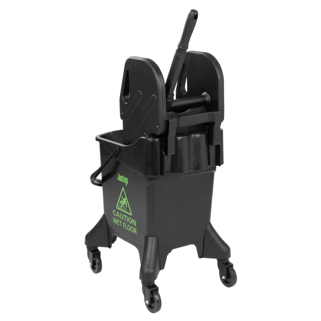 jantex 20ltr hoge mopemmer en wringpers groene opdruk Jantex 20Ltr Hoge Mopemmer En Wringpers - Groene Opdruk