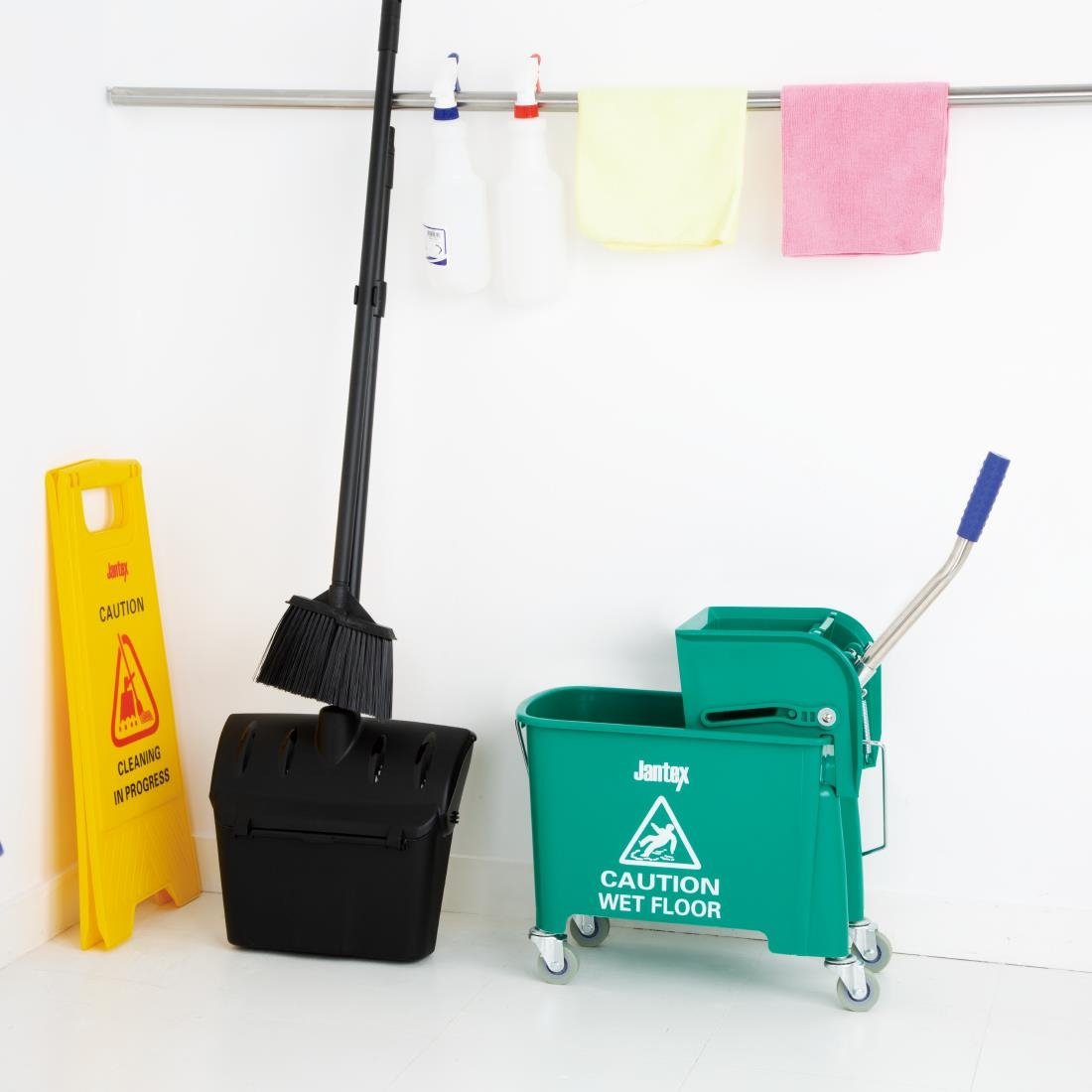 jantex kentucky rolemmer met wringer groen 20ltr Jantex Kentucky rolemmer met wringer groen 20Ltr
