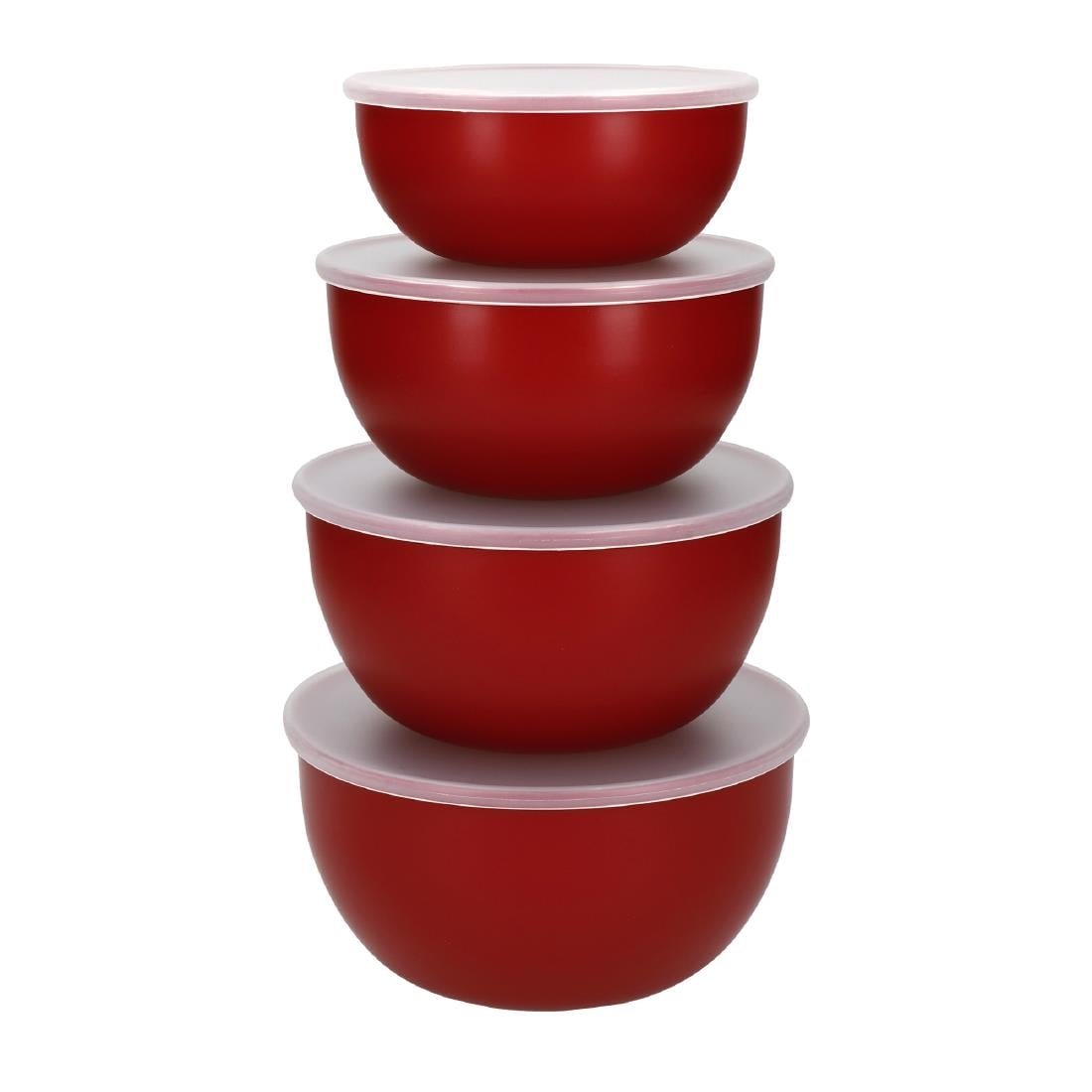 kitchenaid voorbereidingskommen met deksel empire rood (4 stuks) Kitchenaid Voorbereidingskommen Met Deksel Empire Rood (4 stuks)