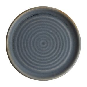 Olympia Canvas ronde borden met smalle rand blauw graniet 18cm (6 stuks)