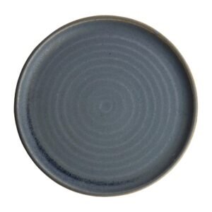 Olympia Canvas ronde borden met smalle rand blauw graniet 26,5cm (6 stuks)