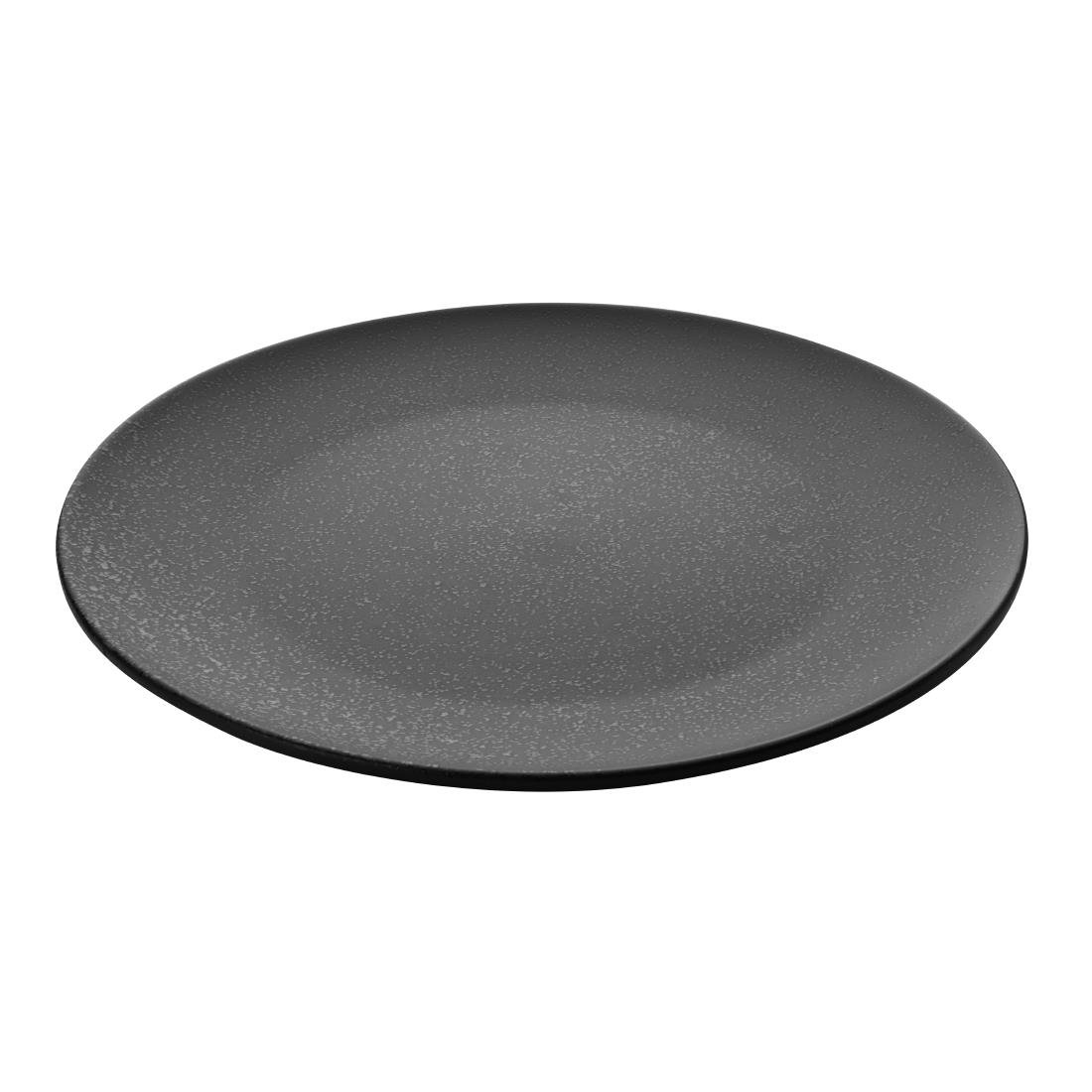 olympia fusion ronde borden 27cm zwart (4 stuks) Olympia Fusion Ronde Borden 27cm Zwart (4 Stuks)