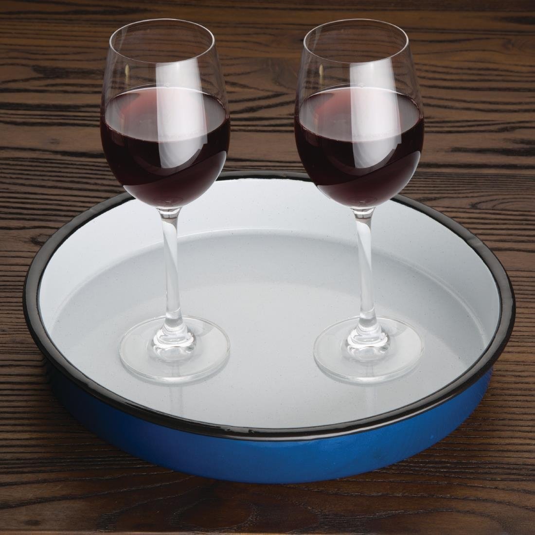 olympia geëmailleerd stalen dienblad rond 32cm Olympia Geëmailleerd Stalen Dienblad Rond 32cm