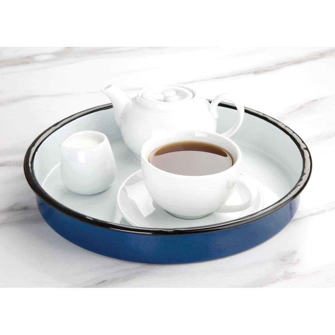 olympia geëmailleerd stalen dienblad rond 32cm Olympia Geëmailleerd Stalen Dienblad Rond 32cm